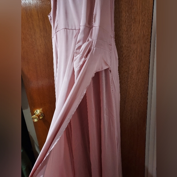 Misslook Floorlength Light Pink Slit Dress (3XL) - Picture 2 of 4